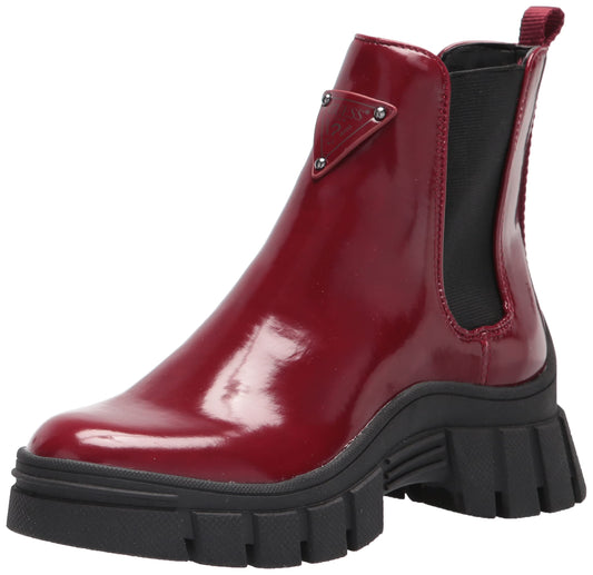GUESS Women's Hestia Combat Boot, Red, 8.5