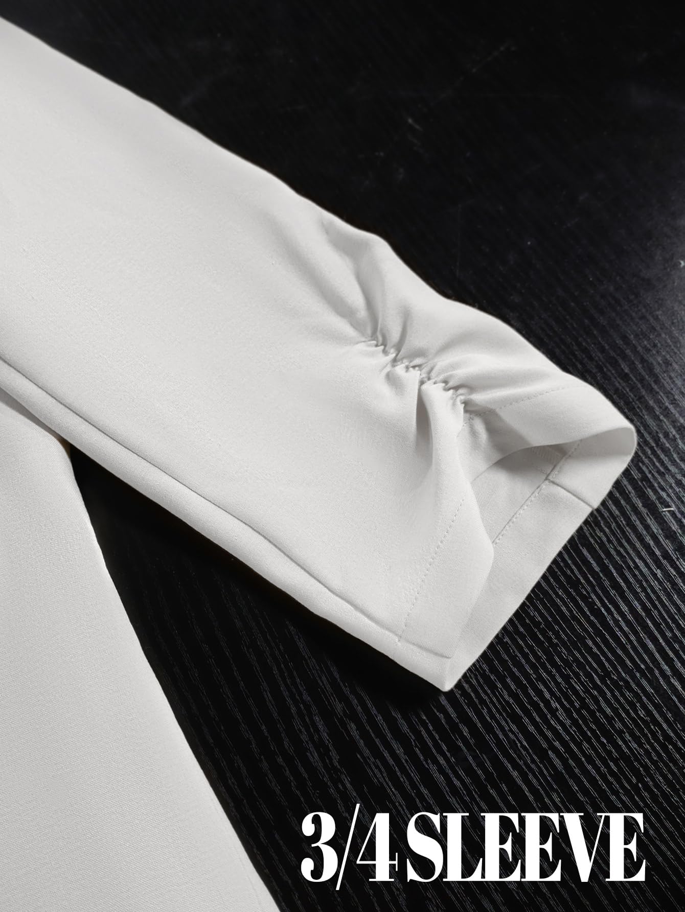 Women's Tweed Blazer Jacket - Open Front Stand Collar Professional Work Coat