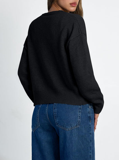 Women's Cropped Cardigan Sweaters - Lightweight Fall Button Up Knit