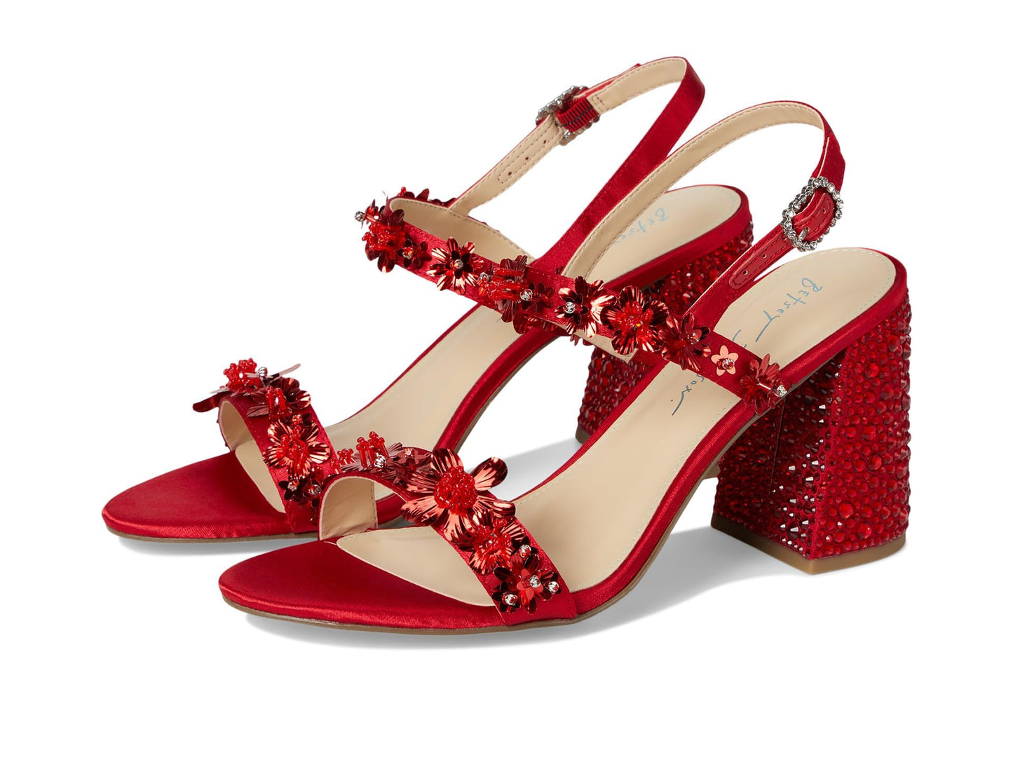 Betsey Johnson Women's SB-Drue Heeled Sandal, Red, 8