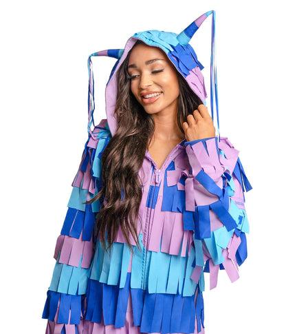 Women's Pinata Jumpsuit Halloween Costume - Bright Multicolored Onesie