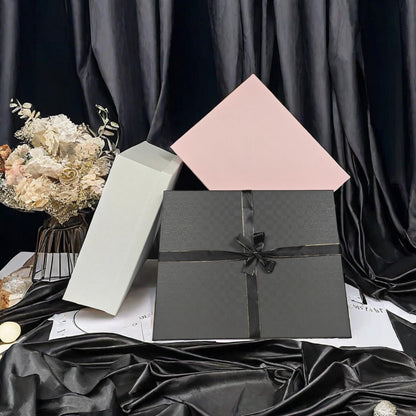 Large Gift Box with Lid 16.5x13x5.5 inches - Includes Card, Ribbons & Filler