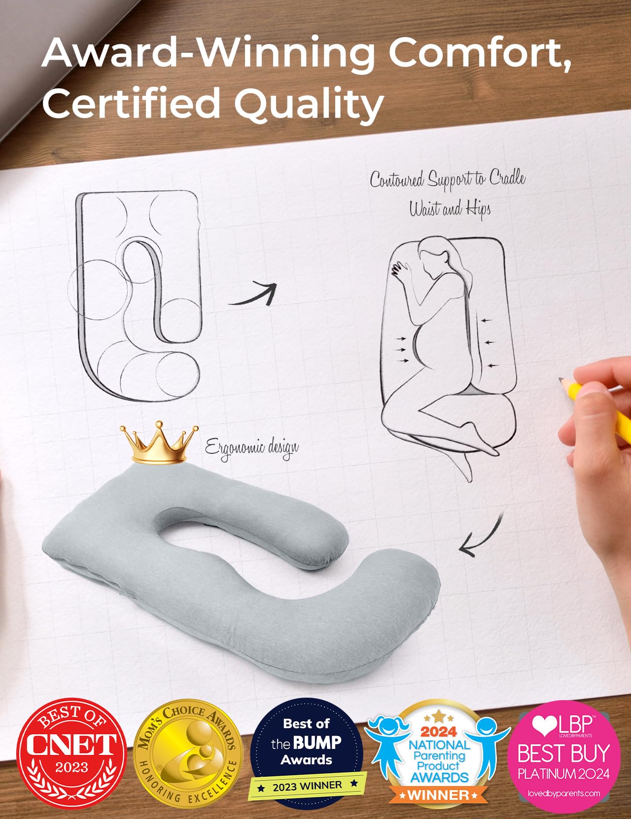 U-Shaped Full Body Pregnancy Pillow 57 Inch Maternity Support Pillow