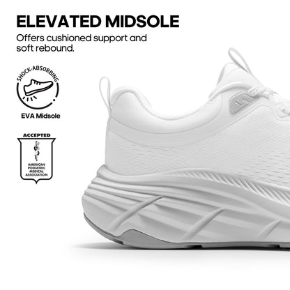 NORTIV 8 Women's Walking Shoes Cushion Comfortable ActiveBreeze Running Tennis Shoes Non-Slip Workout Gym Sports Athletic Breathable Fashion Sneakers,Size 8.5,White,SNWS248W