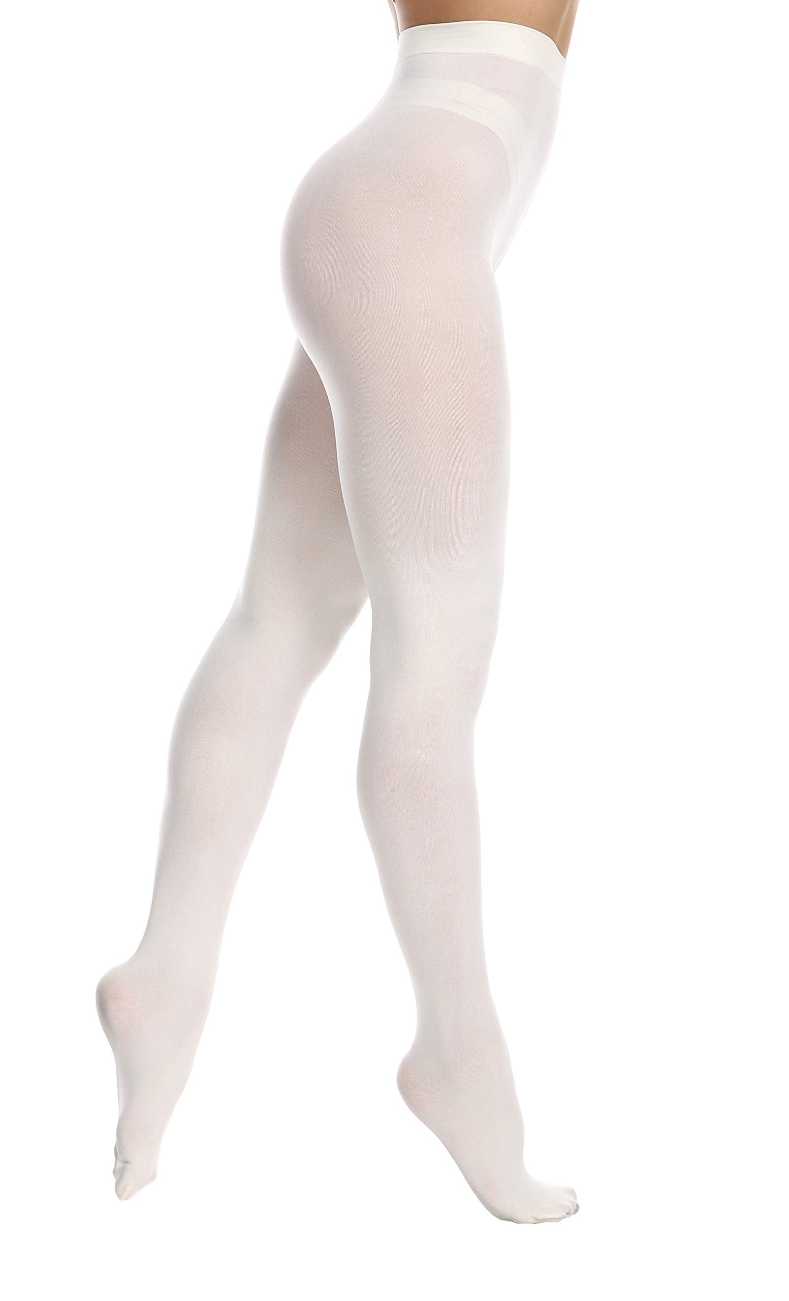 Women's 80 Den Opaque Tights - Soft Microfiber Pantyhose with 3D Stretch Technology