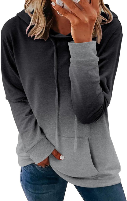 Pullover Hoodie - Tie Dye & Floral Print Hooded Sweatshirt with Pockets