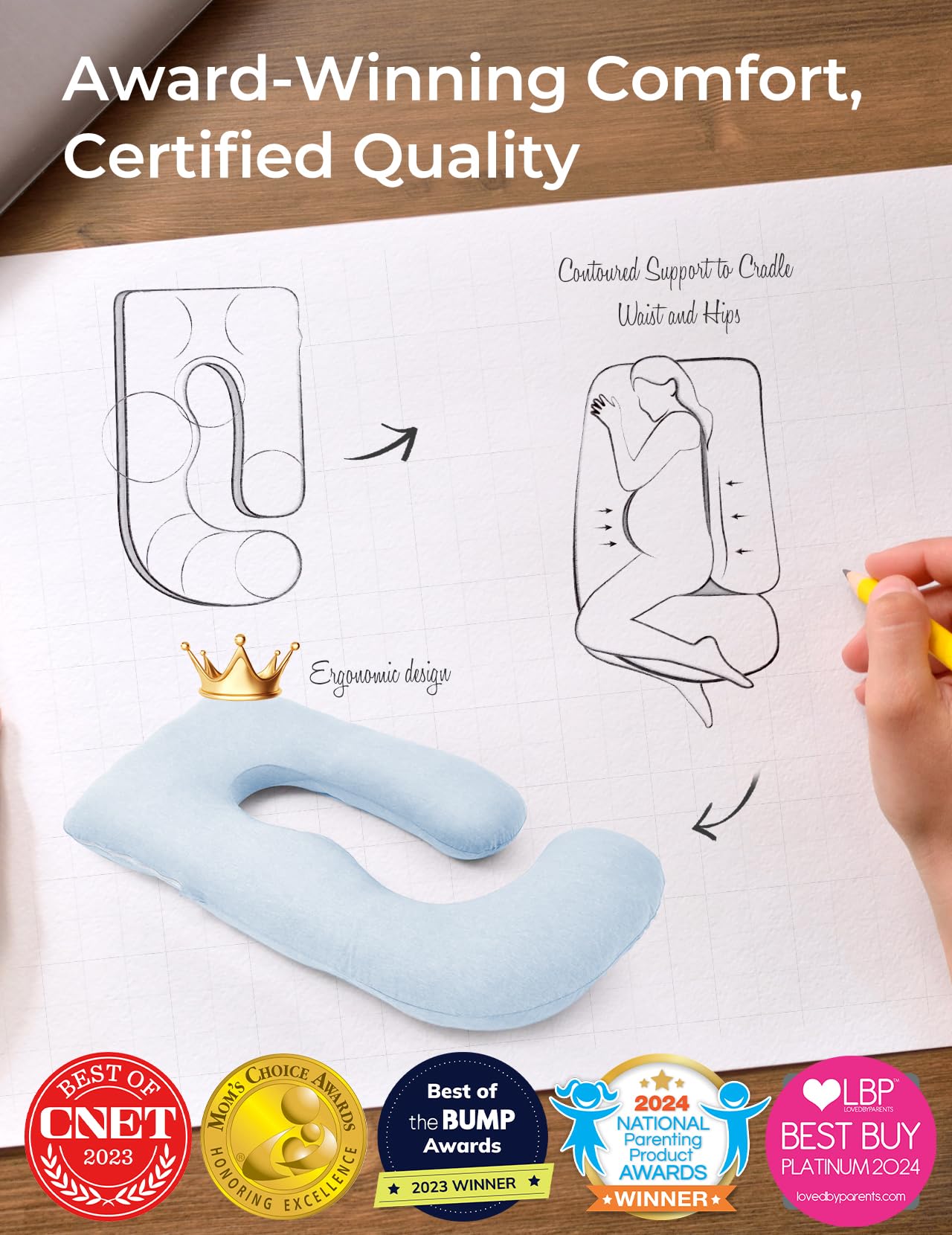 U-Shaped Full Body Pregnancy Pillow 57 Inch Maternity Support Pillow