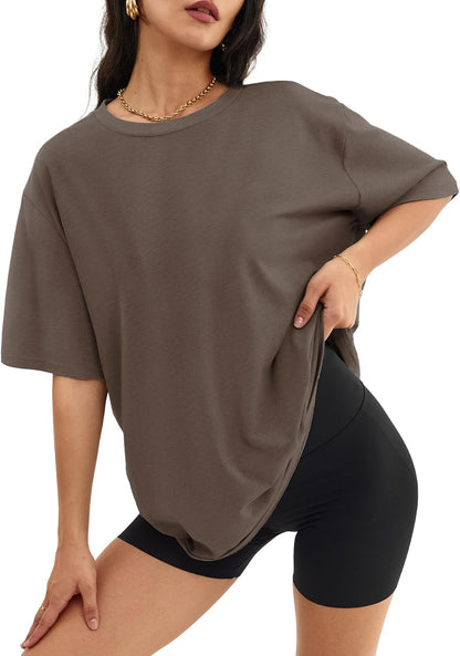 Women's Oversized T Shirts - Loose Fit Crewneck Short Sleeve Casual Tops