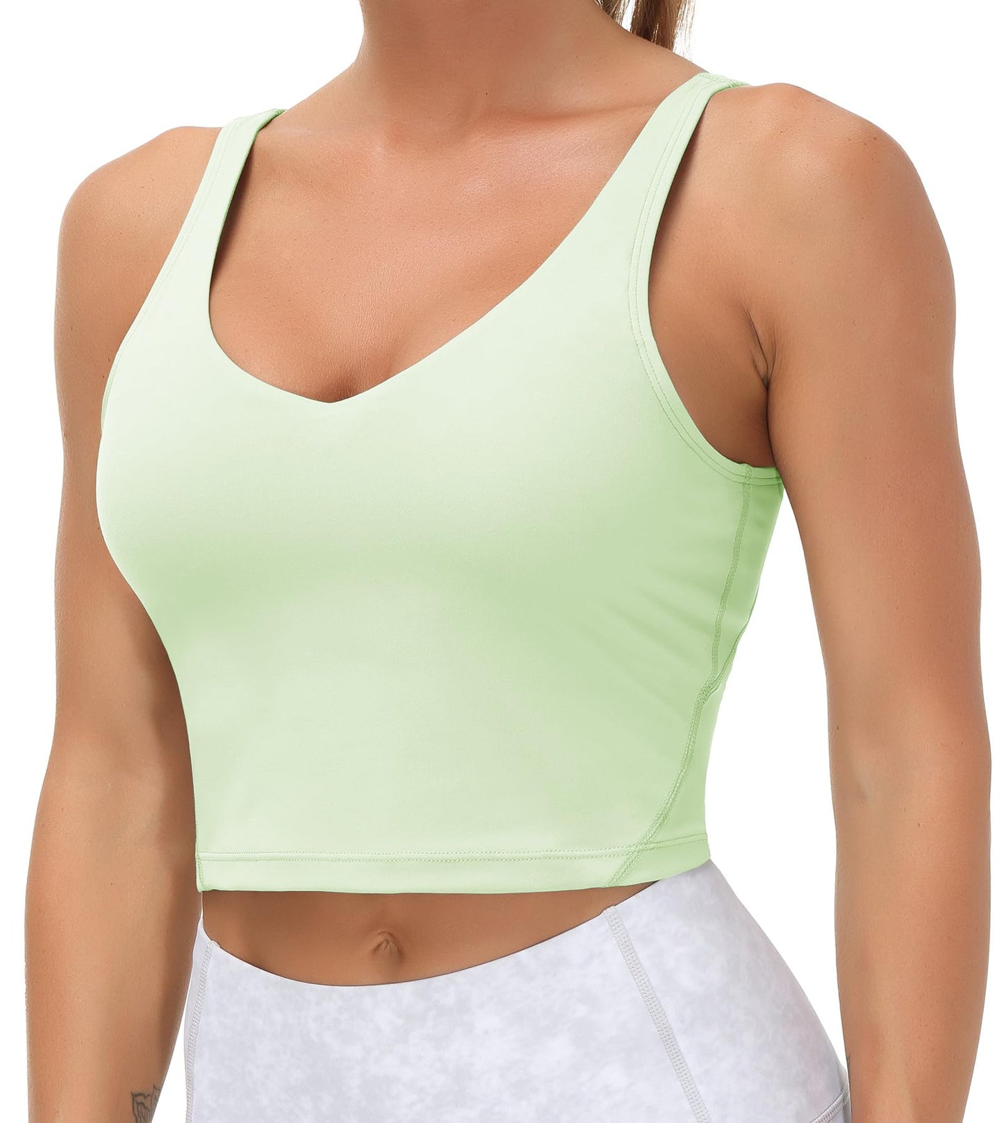 Longline Sports Bra Women Wirefree Padded Medium Support Workout Bra