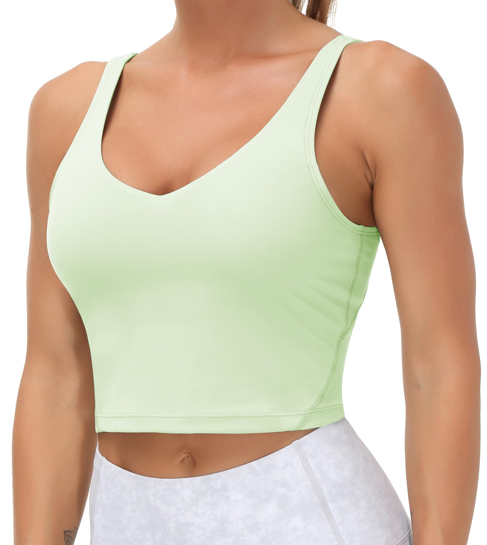 Longline Sports Bra Women Wirefree Padded Medium Support Workout Bra