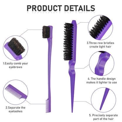 Hair Brush Set 12 Pieces Double Sided Edge Brush Teasing Combs Styling Kit