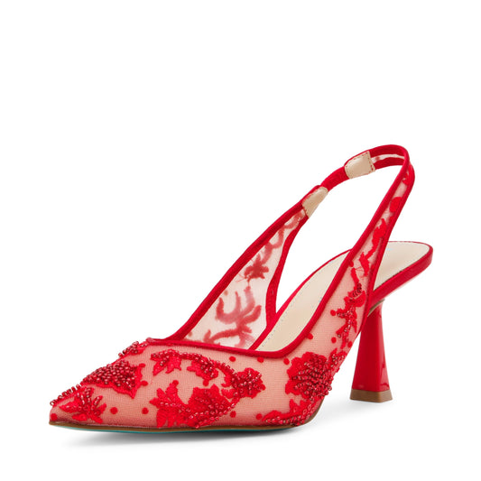 Betsey Johnson Women's Nikki Pump, Red, 7.5