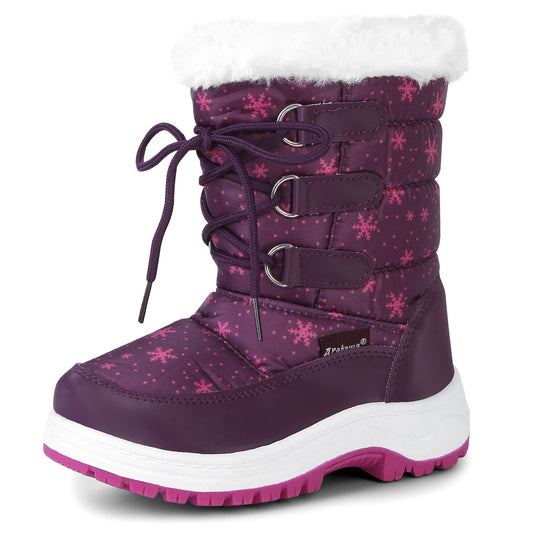 Apakowa Kids Girls Insulated Fur Winter Warm Snow Boots (Toddler/Little Kid)