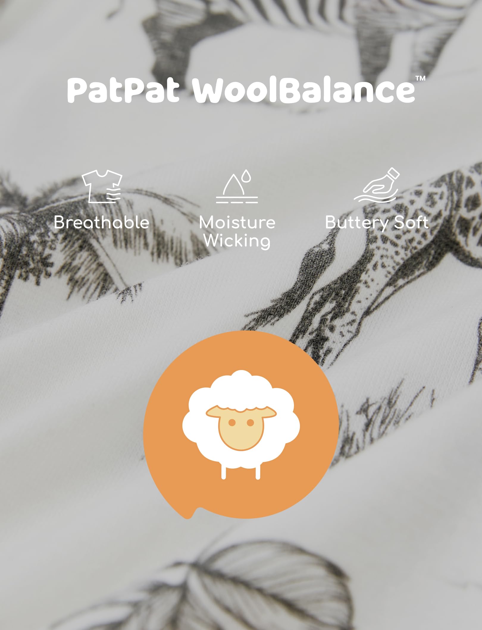 PATPAT Baby Footie Pajamas - Premium Tencel Lyocell & Wool Romper with 2-Way Zipper