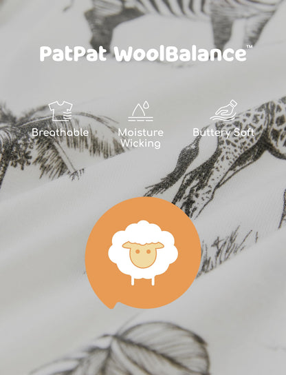 PATPAT Baby Footie Pajamas - Premium Tencel Lyocell & Wool Romper with 2-Way Zipper