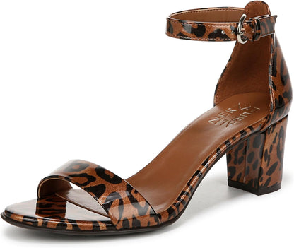 Heeled Sandals for Women - Block Heel Dress Sandals with Ankle Strap