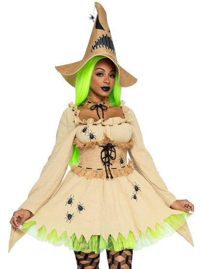 Bugged Out Baddie Costume - 3 Piece Halloween Outfit with Dress Choker Hat Women's