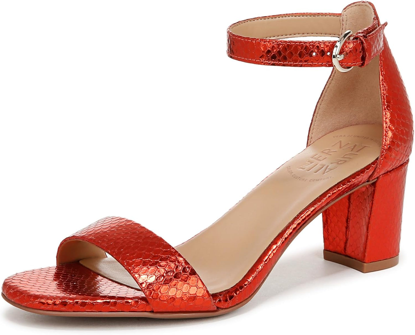 Heeled Sandals for Women - Block Heel Dress Sandals with Ankle Strap