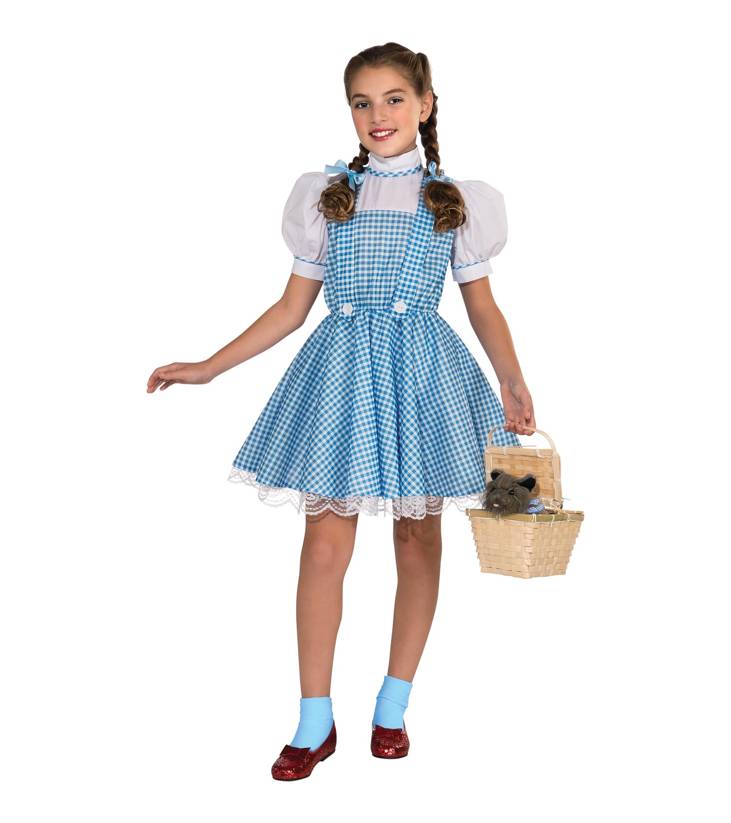 Girls Dorothy Costume Wizard of Oz - Blue Gingham Dress with Hair Bows Standard Packaging One Color