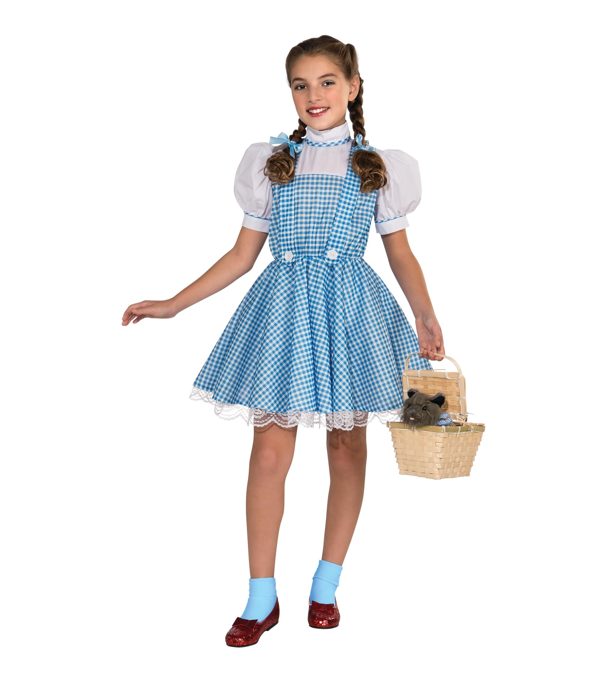 Girls Dorothy Costume Wizard of Oz - Blue Gingham Dress with Hair Bows Standard Packaging One Color