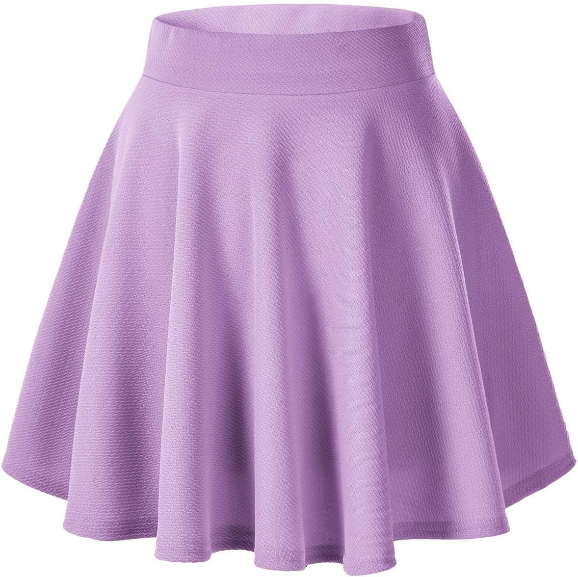 Women Flared Mini Skater Skirt - Stretchy A-Line Circle Skirt