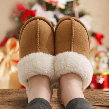 Fuzzy Memory Foam Slippers for Women - Fluffy Winter House Shoes Indoor Outdoor