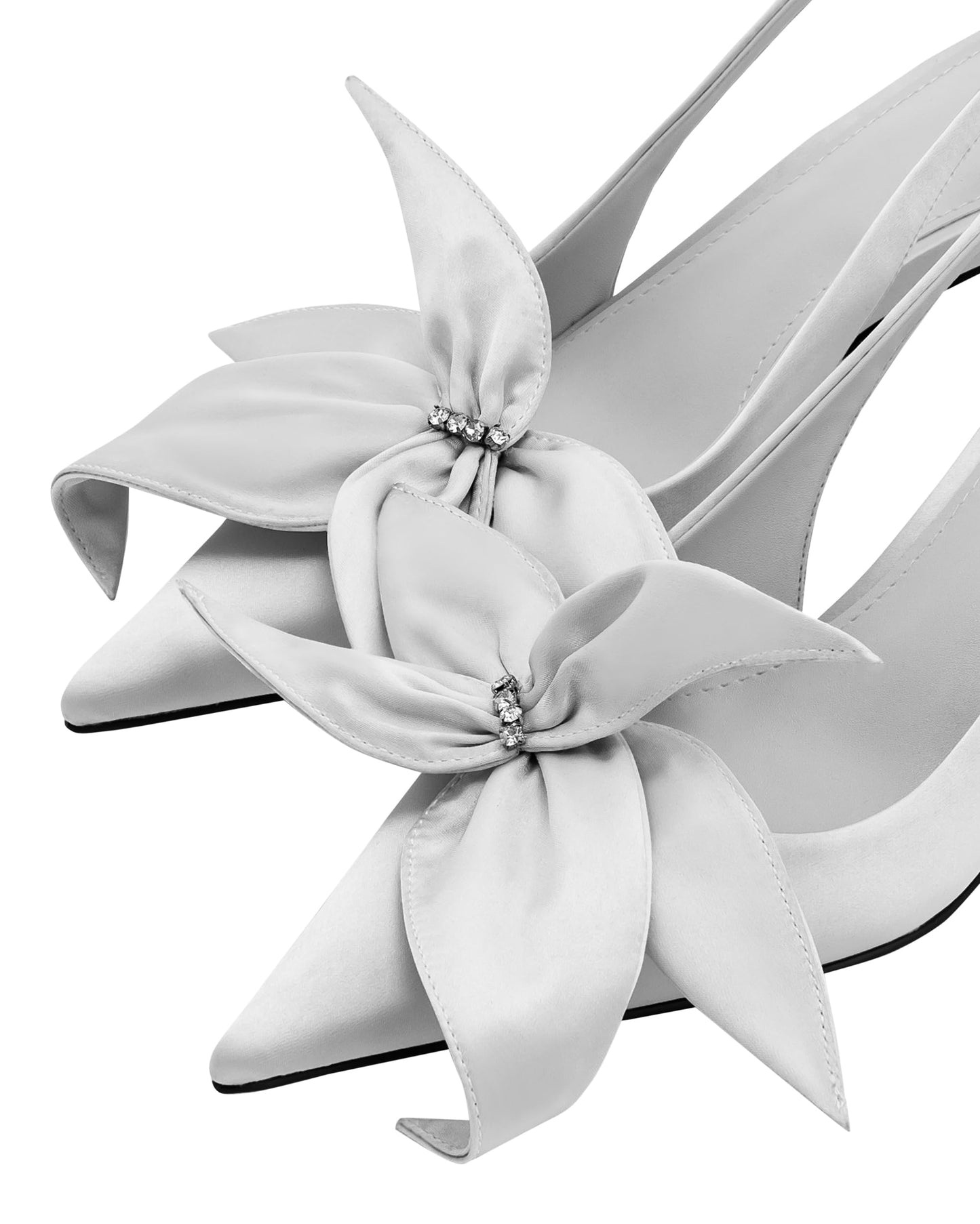 JW PEI Women's Queena Floral Appliques Slingback Pumps - Silver