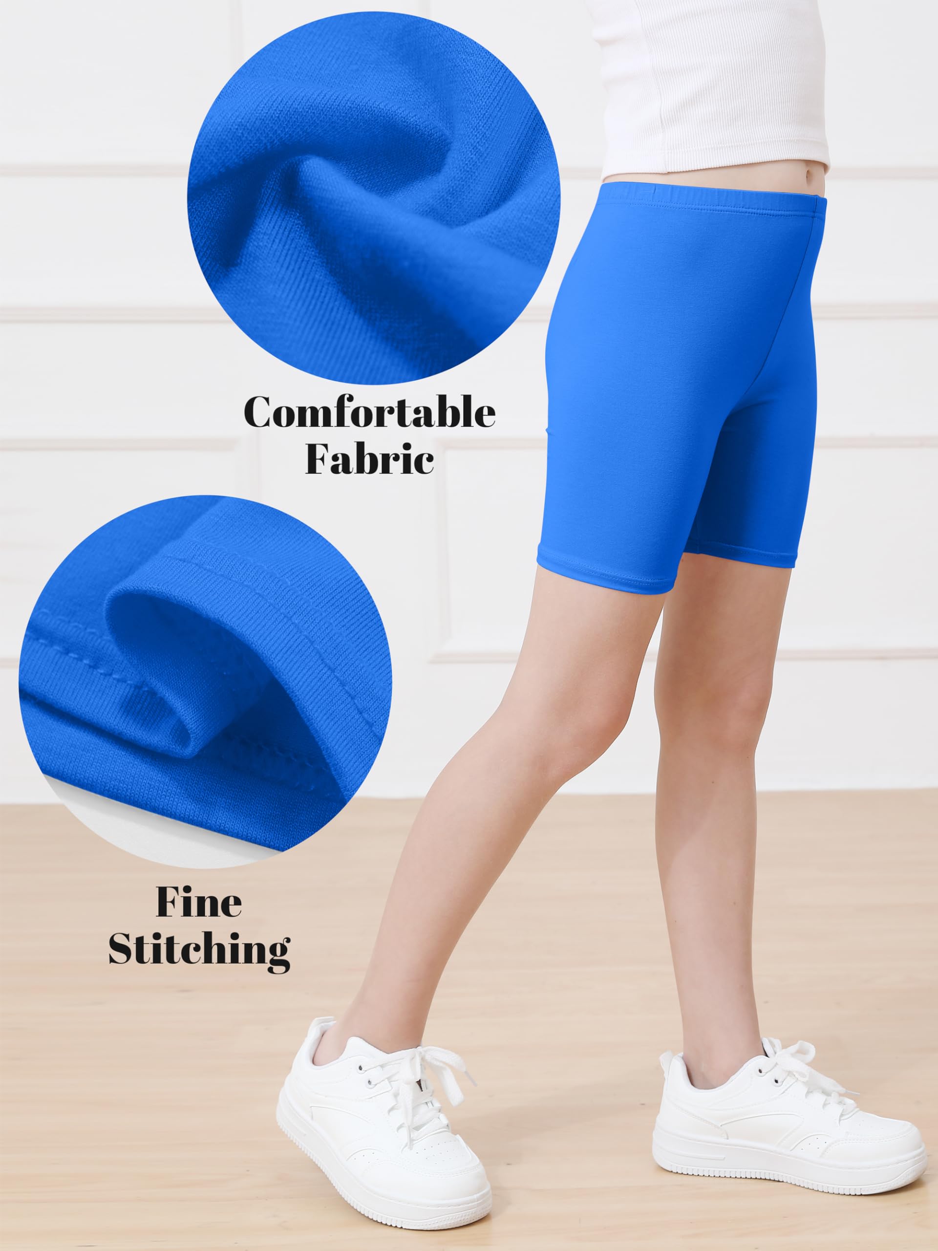 Girls Bike Shorts 6-Pack Under Dress Safety Shorts for Kids Toddlers