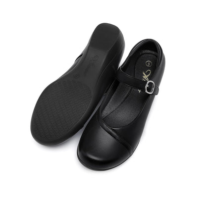 Mary Jane Flats for Women - Comfortable Round Toe Ballet Flats with Buckle Strap Work Shoes