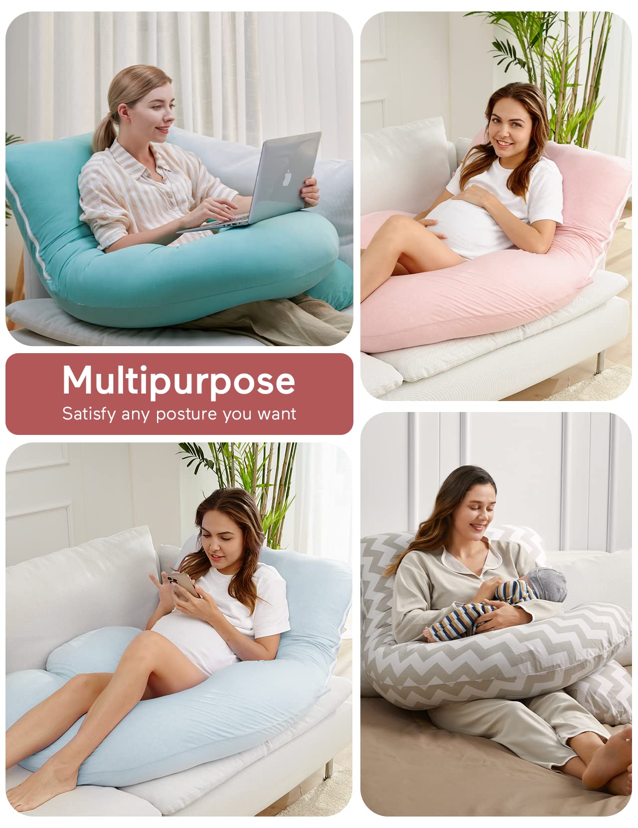 U-Shaped Full Body Pregnancy Pillow 57 Inch Maternity Support Pillow