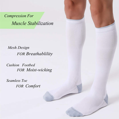 Compression Socks 20-30mmHg 3 Pairs Women Men Circulation Support