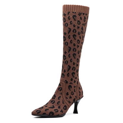 NEWBELLA Women's Suede Knee-High Boots - Sleek Design Stiletto Heel Boots for Daily Wear, Halloween, Christmas