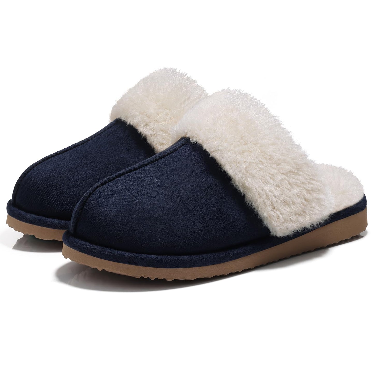 Fuzzy Memory Foam Slippers for Women - Fluffy Winter House Shoes Indoor Outdoor