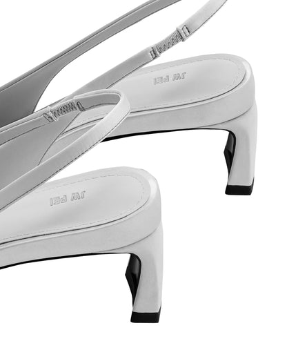 JW PEI Women's Queena Floral Appliques Slingback Pumps - Silver