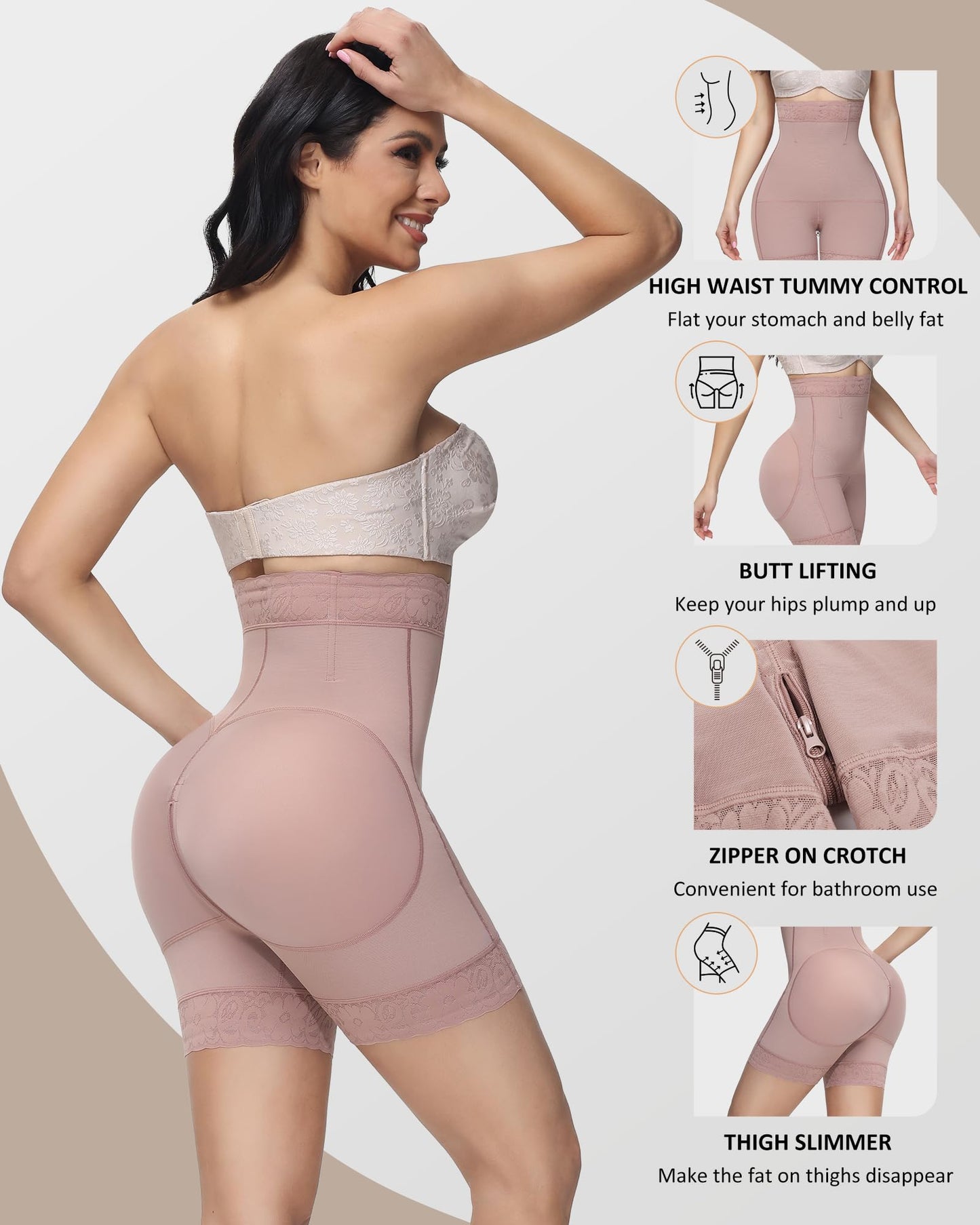 Women's Butt Lifting Shapewear Shorts - Tummy Control Compression Underwear