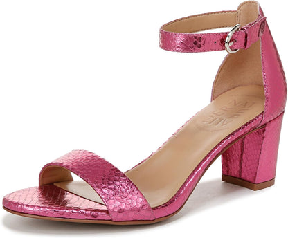 Heeled Sandals for Women - Block Heel Dress Sandals with Ankle Strap