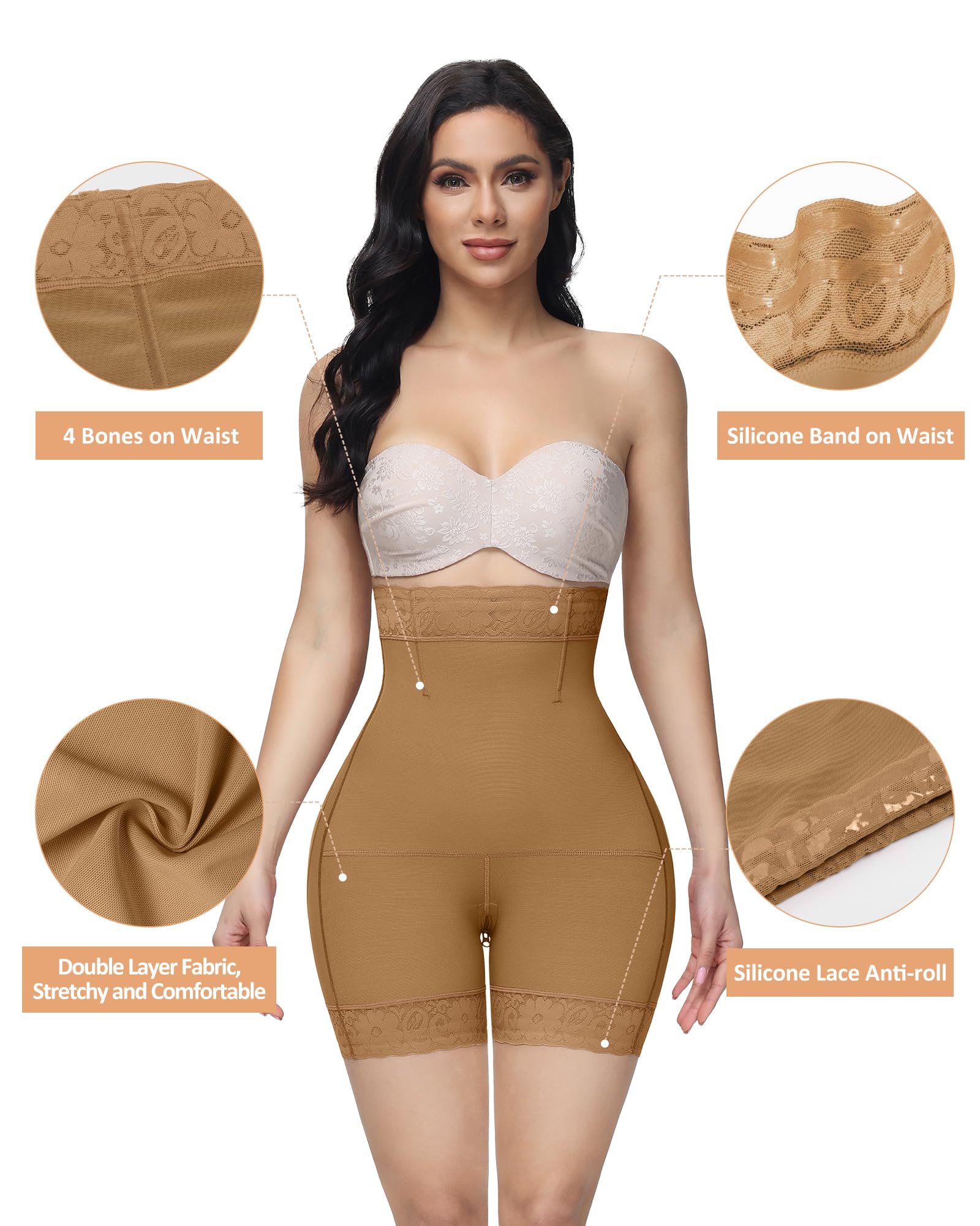 Women's Butt Lifting Shapewear Shorts - Tummy Control Compression Underwear