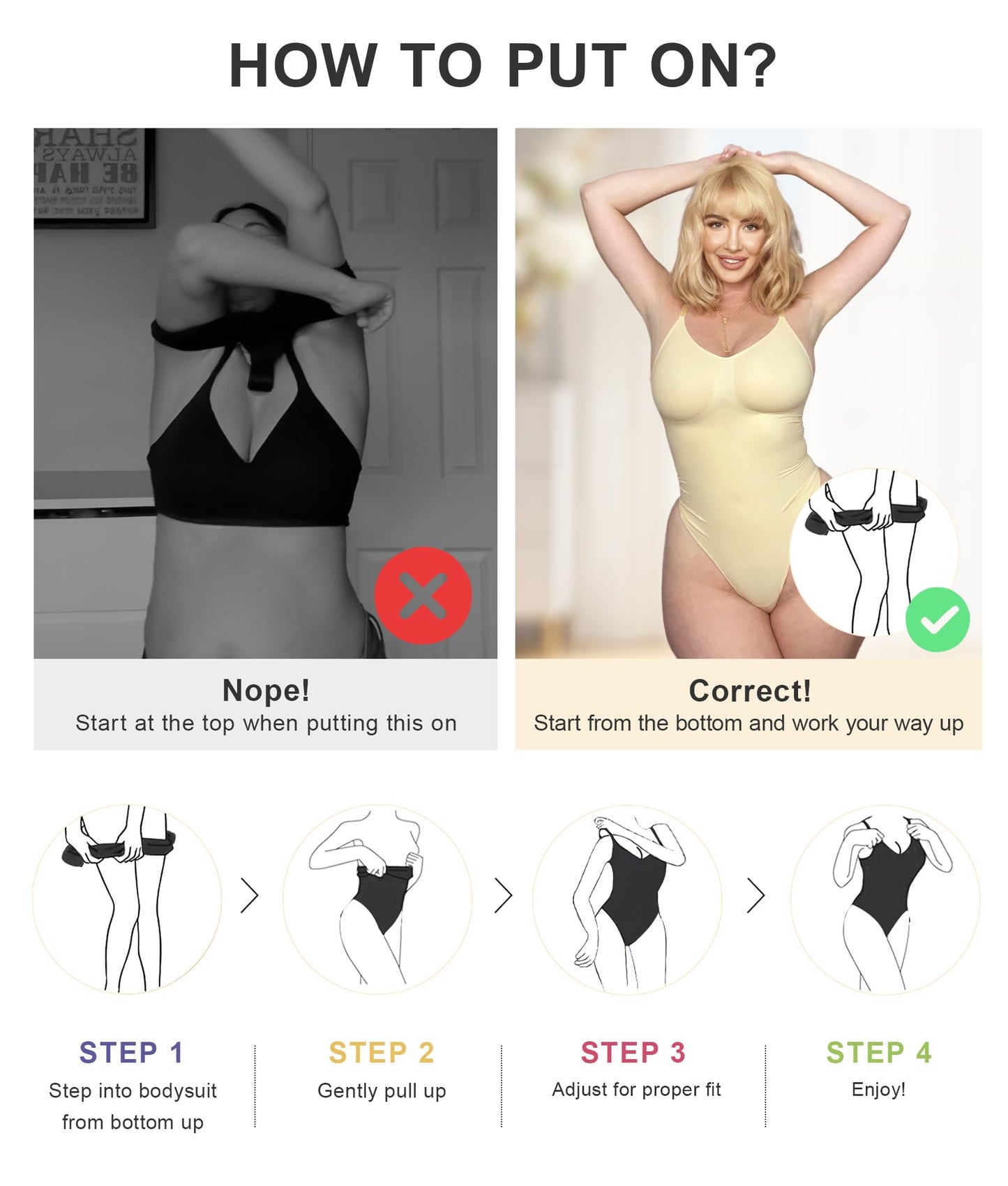 Women's Shapewear Bodysuit Tummy Control Seamless Body Shaper