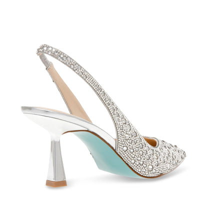Betsey Johnson Women's Clark Pump, Silver, 6