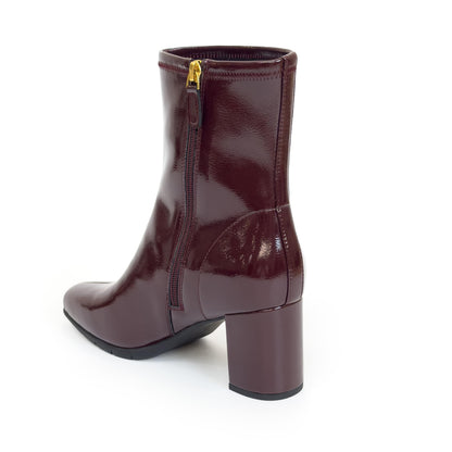 Aerosoles Women's Miley Mid-Calf Boots, Merlot Crinkle Patent Faux Leather, 5