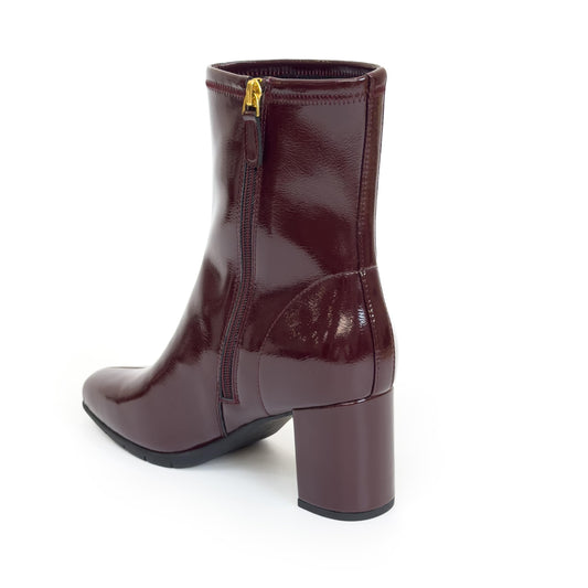 Aerosoles Women's Miley Mid-Calf Boots, Merlot Crinkle Patent Faux Leather, 5