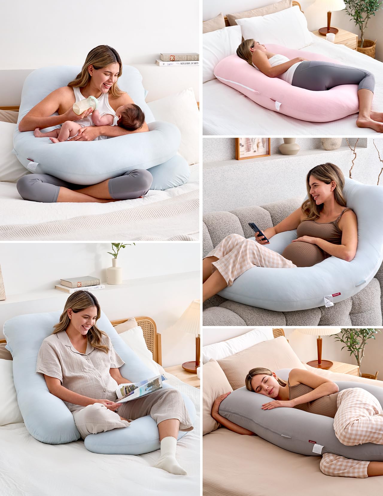 U-Shaped Full Body Pregnancy Pillow 57 Inch Maternity Support Pillow