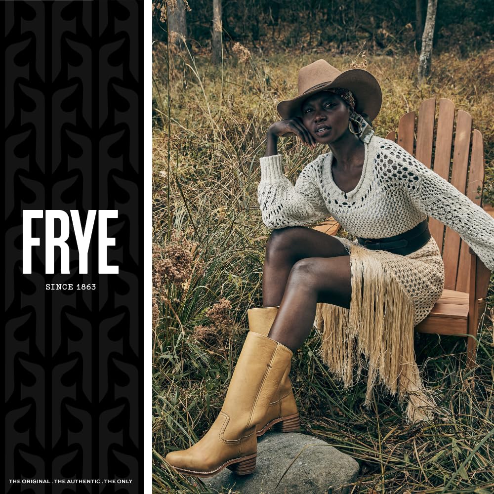 Frye Campus 14L Iconic Tall Boots for Women Crafted from Signature Montana Leather with Goodyear Welt Construction and Stacked Leather Heel – 13” Shaft Height, Bourbon - 7.5 M