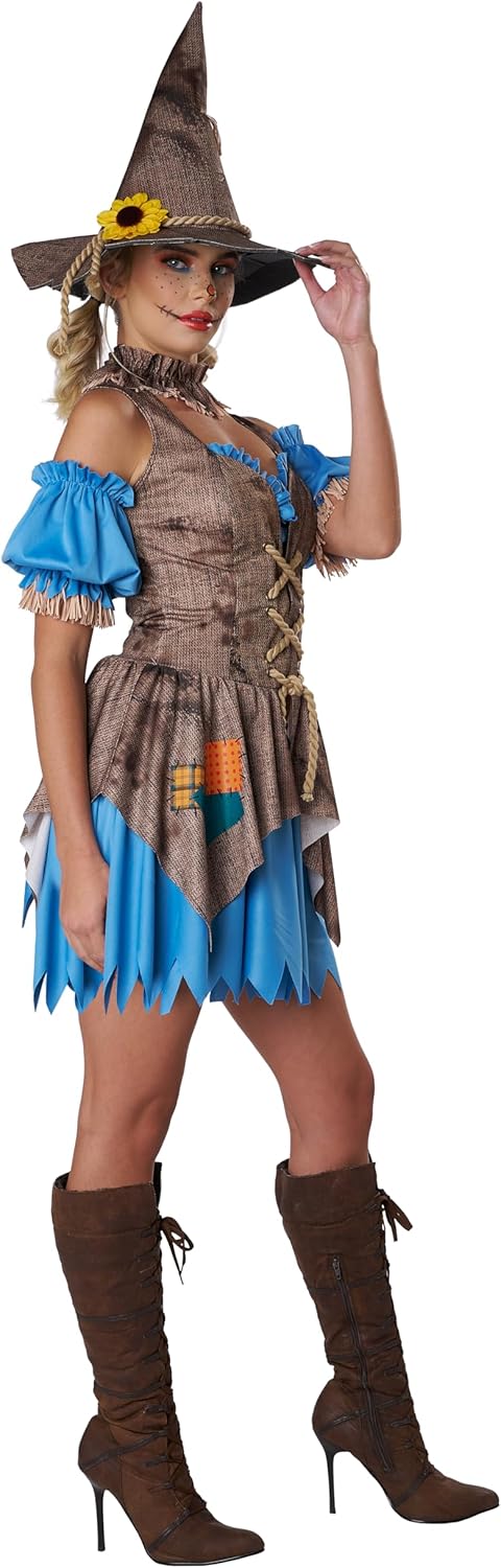 Scarecrow Costume - Women's Halloween Outfit with Corset and Accessories