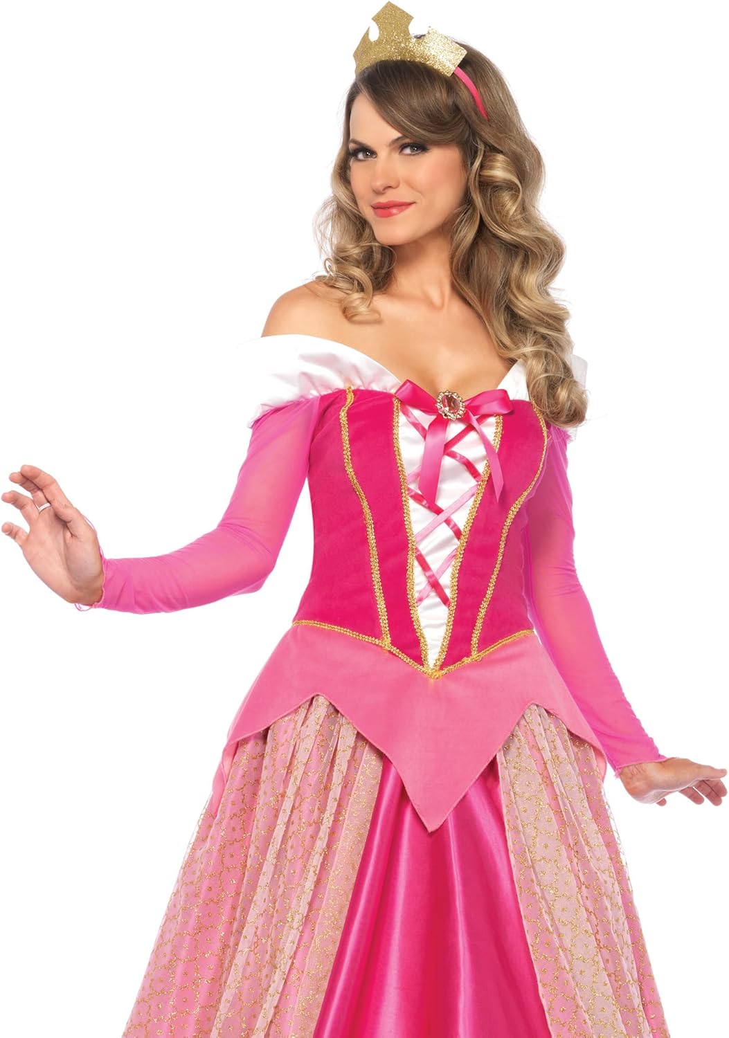 Sleeping Beauty Princess Aurora Costume - Women's Ball Gown with Crown