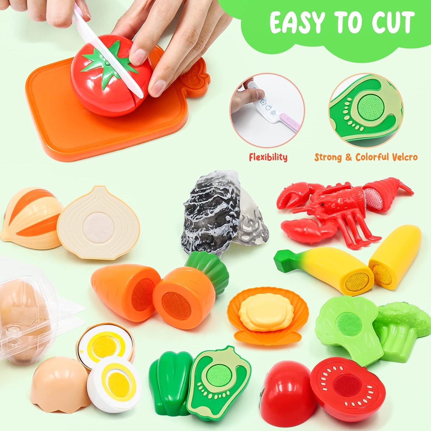 Kids Kitchen Playset - 38Pcs Stainless Steel Pots Pans Cooking Toys with Play Food Set