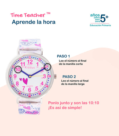 Kids Time Teacher Watch - Educational Analog Watch with Japanese Quartz Movement Ages 5-12
