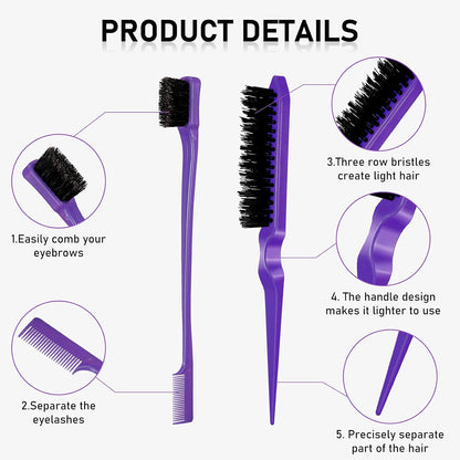 Hair Brush Set 12 Pieces Double Sided Edge Brush Teasing Combs Styling Kit
