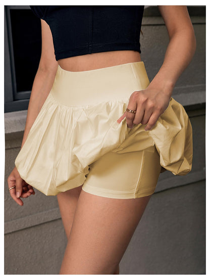 Bubble Skirt - Bubble Skort with Shorts Underneath - High Waisted Y2K Skirt Shorts for Women