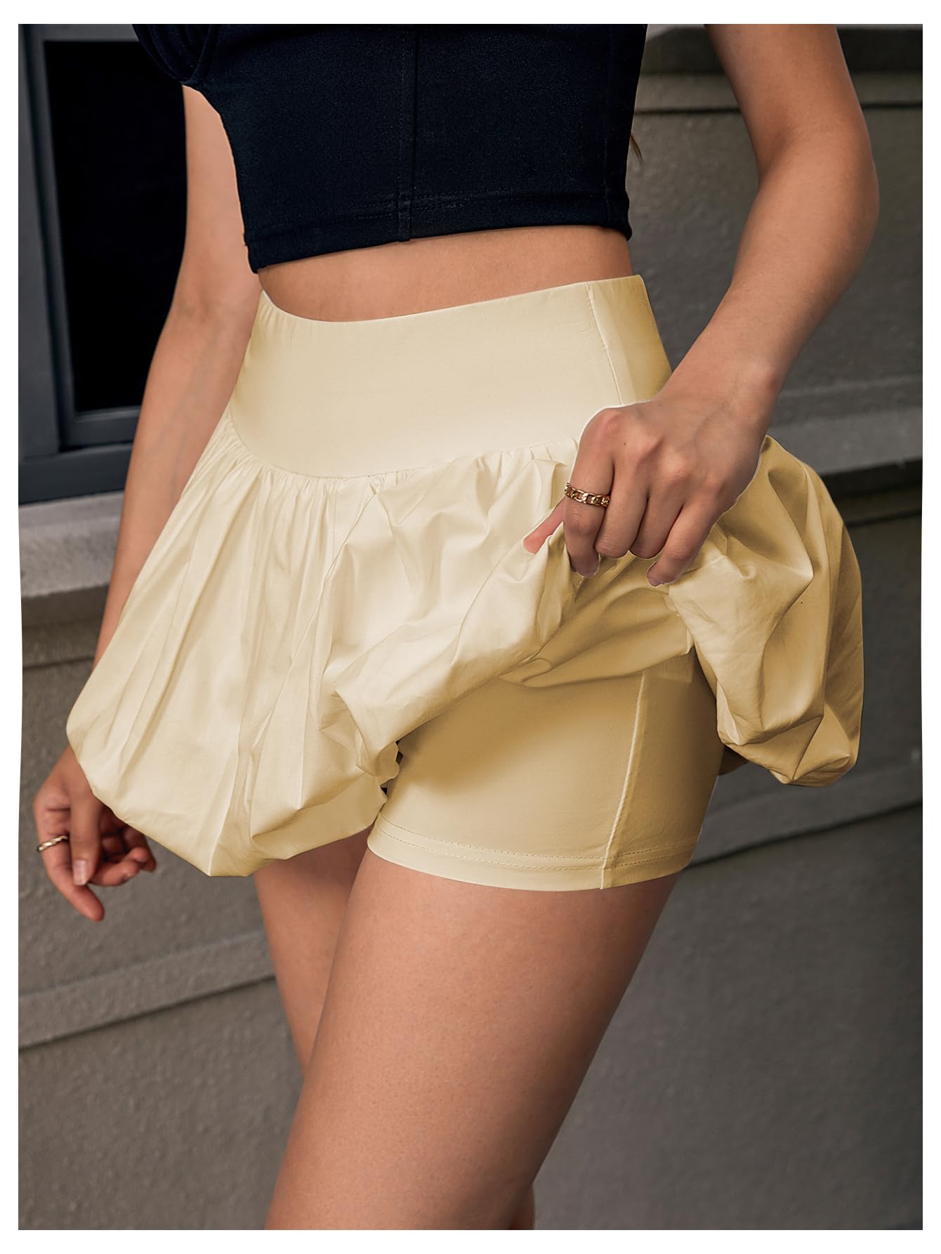 Bubble Skirt - Bubble Skort with Shorts Underneath - High Waisted Y2K Skirt Shorts for Women